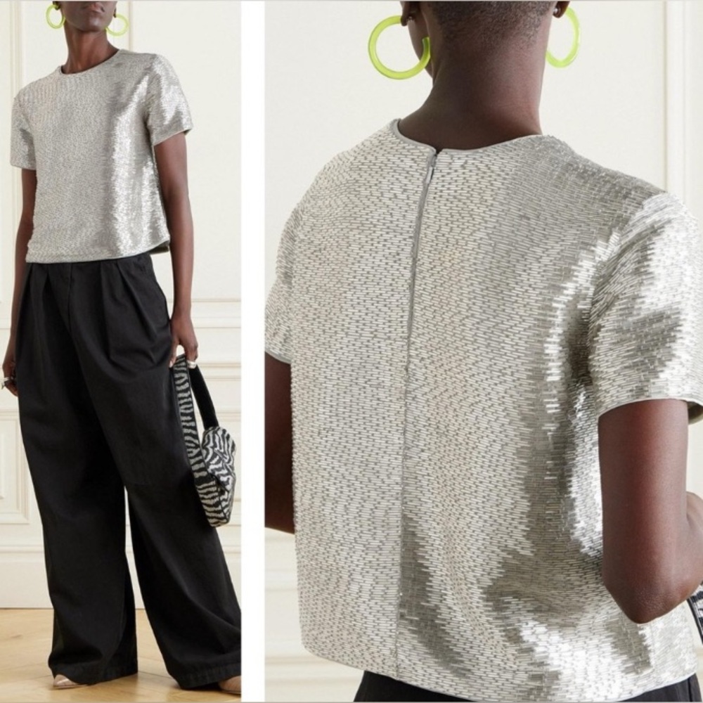 NWT Staud Glass Beaded Ingrid Top